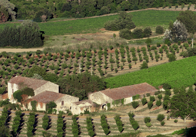 View of Maison Basse from the upper village of Lacoste.